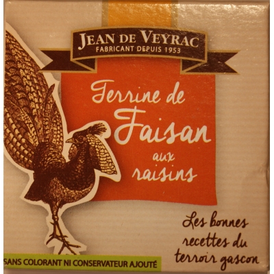 Terrine de Faisan aux Raisins/ terrine van fazant met rozijnen 65 gram Terrine de Faisan aux Raisins/ terrine van fazant met rozijnen 65 gram